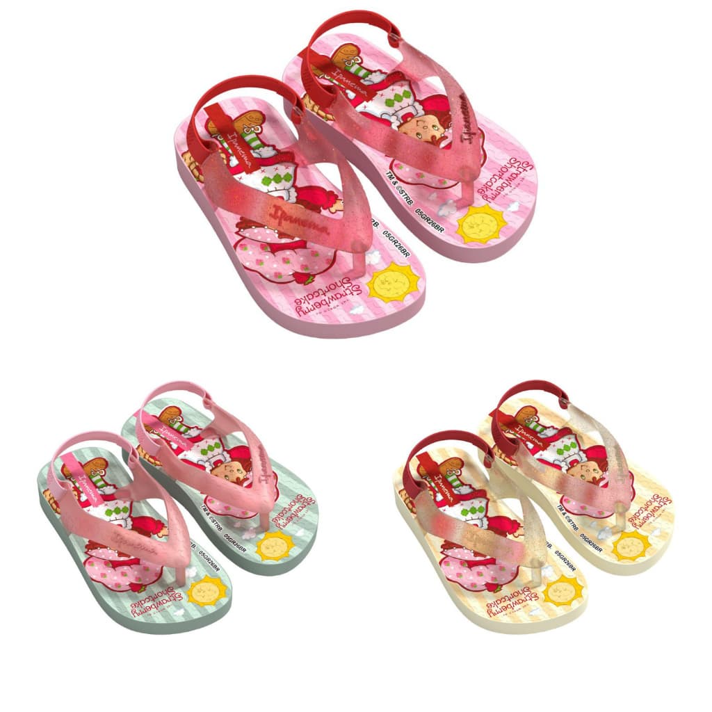 CHINELO IPANEMA SANDALIA BABY MORANGUINHO SWEET COM ELASTICO