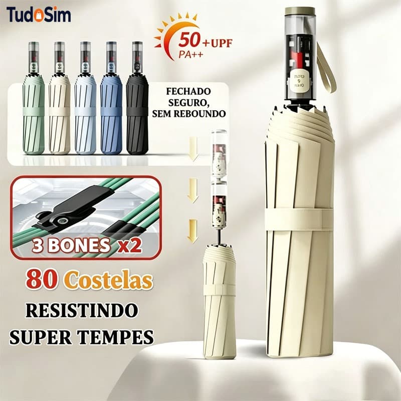 Guarda-chuva transparente automático 60 Varetas grande e resistente ao vento com cabo mecânico