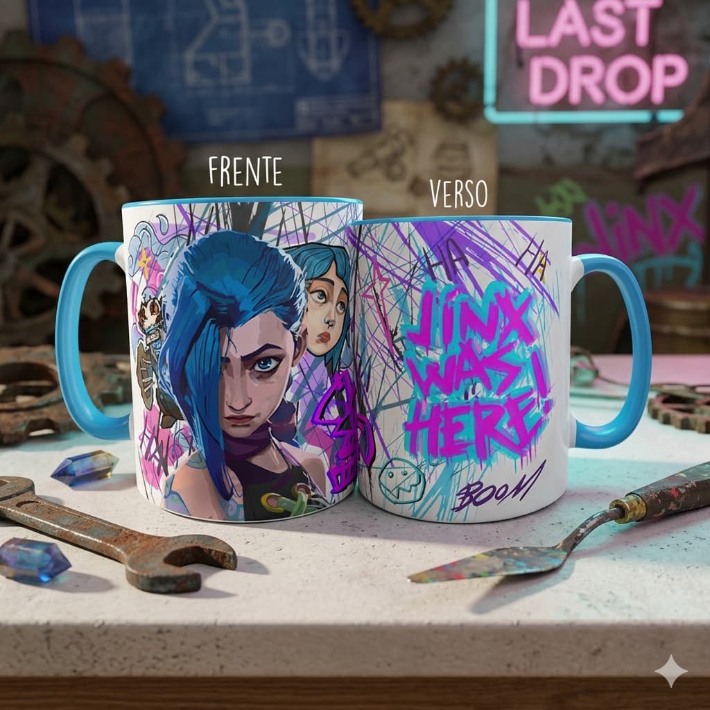 Caneca Jinx Arcane Série Netflix - Estilo Gamer Personalizada