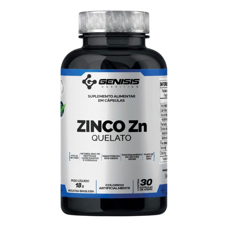 Zinco Quelato 30 Cápsulas - Genisis Nutrition