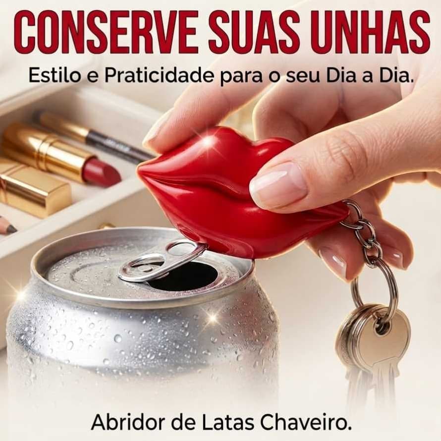 Chaveiro Abridor de Latas Formato de Boca