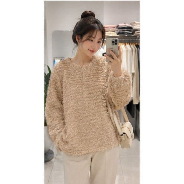 Cardigan Feminino Peludinho Premium Elegante Outono Inverno