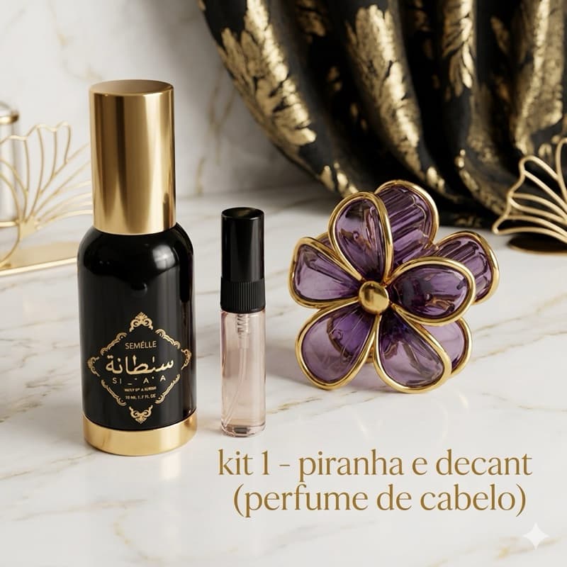 Kit Piranha de Cabelo + Perfume Capilar 5ml de Bolsa | Feminino Portátil