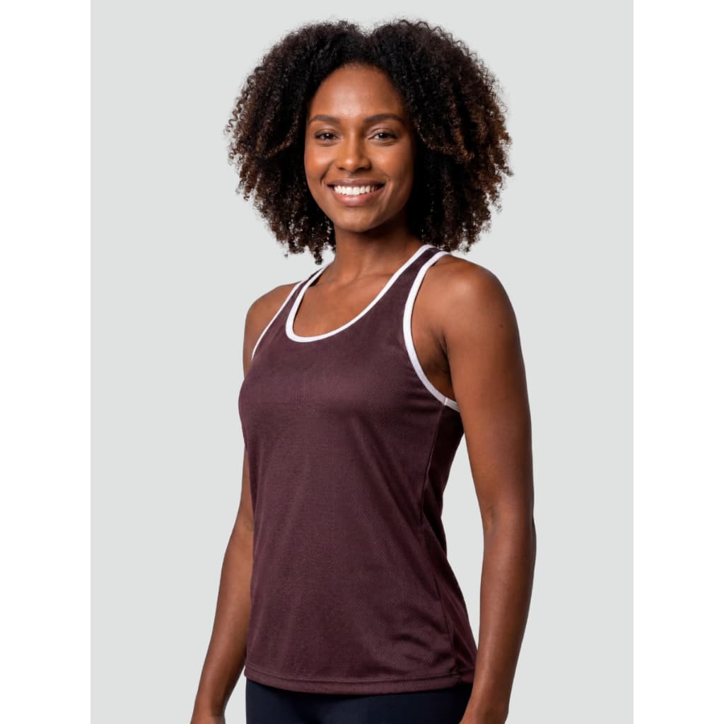 Regata Dry Fit Feminina Secagem Rápida Vinho Massam Fitness