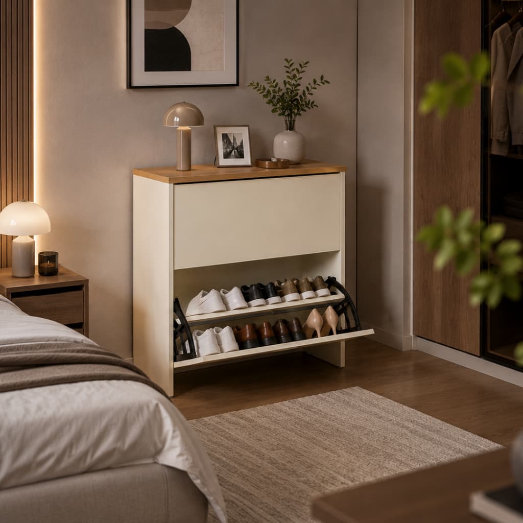 Sapateira com 2 Portas Multiuso Organizadora Para Quarto e Closet LUNIM