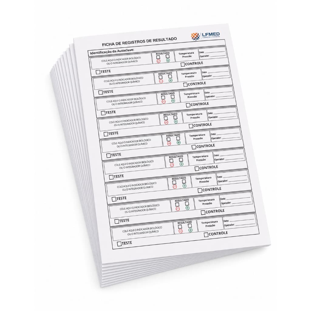 Folha Registro Controle De Teste Químico Biológico Refil A4 10 Registro por Páginas