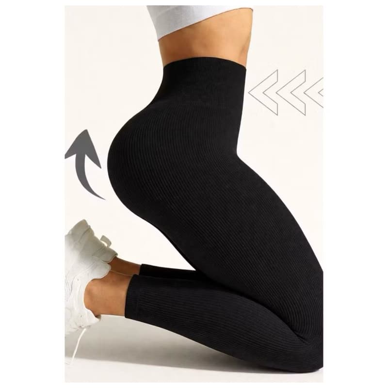 legging feminina zero transparencia canelada premium cintura alta modeladora para academia