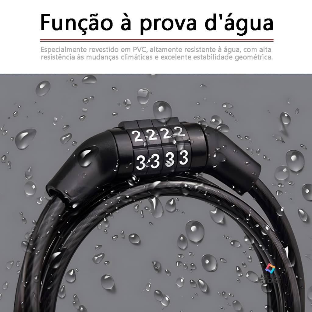 Cadeado De Bicicleta de Aço 100cm com Senha Anti-Furto para Bike Patinete e Capacete Resistente
