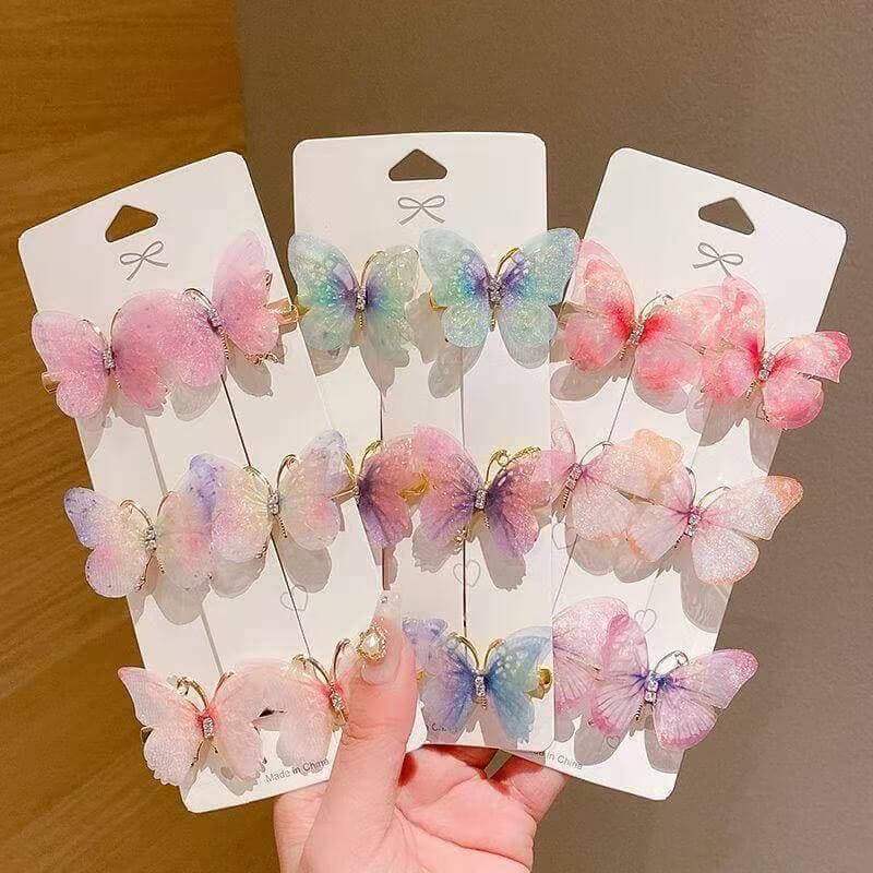 6/12/18pcs bling Rhinestone Decorative Butterfly Shaped Hair Clips Bangs Barrettes