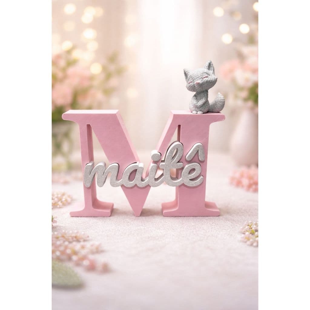 Letras Decorativas Personalizadas Rosa Bebê 25cm - Leve, Resistente e Seguro - Rosa Bebê, 25cm