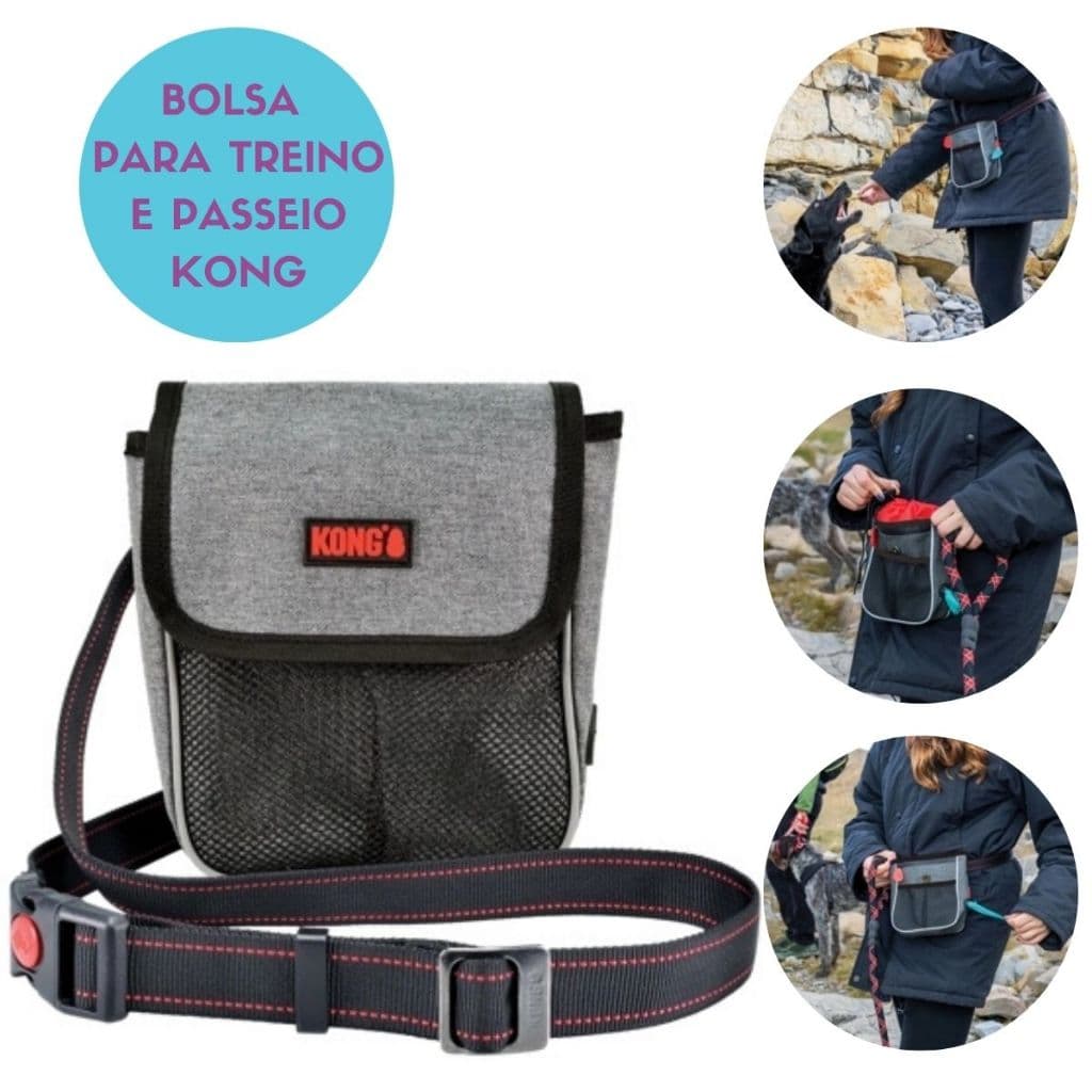 Petisqueira para Adestramento Cães Kong Travel Hiking Bag Bolsa para Petisco Passeio Treino
