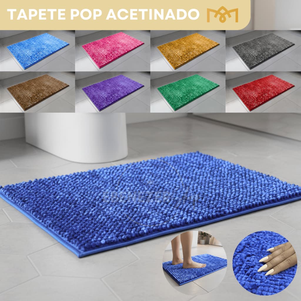 Kit Tapete P/ Banheiro Antiderrapante Super Macio Desing Acetinado Alta Absorção Resistente Premium
