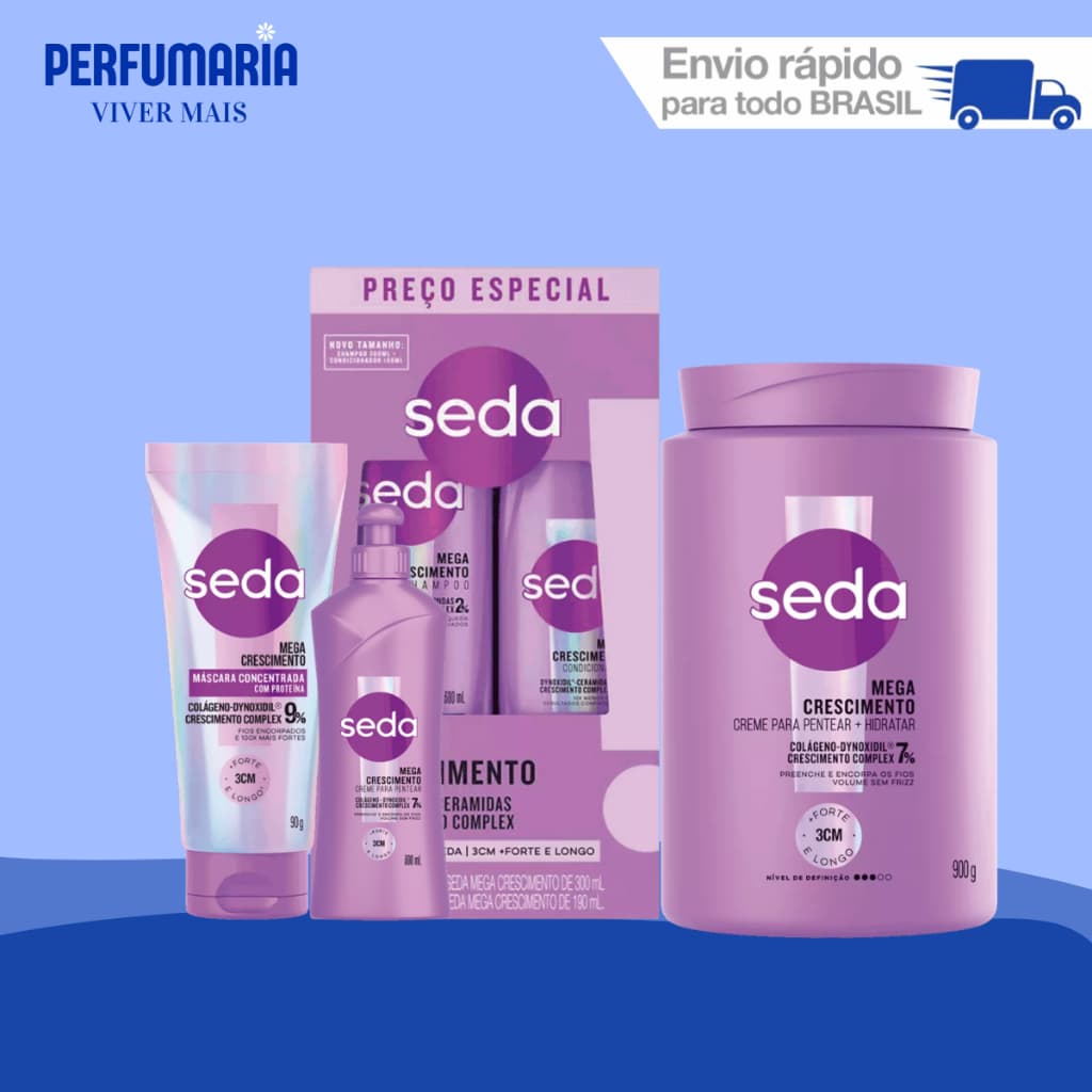 Seda Mega Crescimento Nova Fórmula - Monte Seu Kit