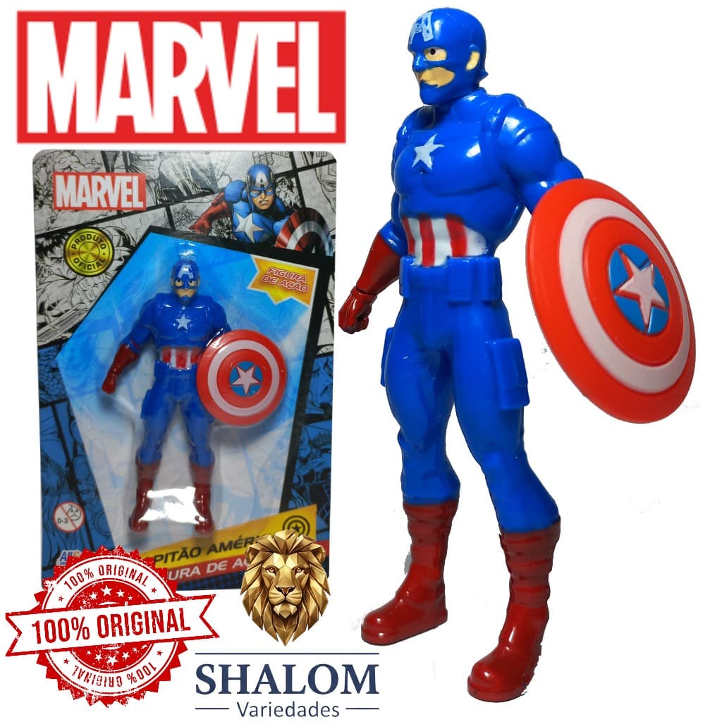 Boneco Capitão América Marvel Colecionável 9,5cm Original Figura de Ação Vingadores