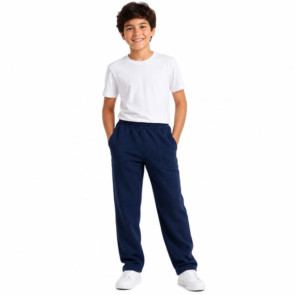 Calça Moletom Infantil Juvenil Flanelada Dalri Unissex Com Bolsos Quentinha Tam 4 ao 14