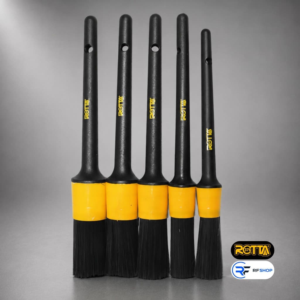 Jogo Kit 5 Pincéis para Detalhamento Automotivo Profissional Cerdas Macias
