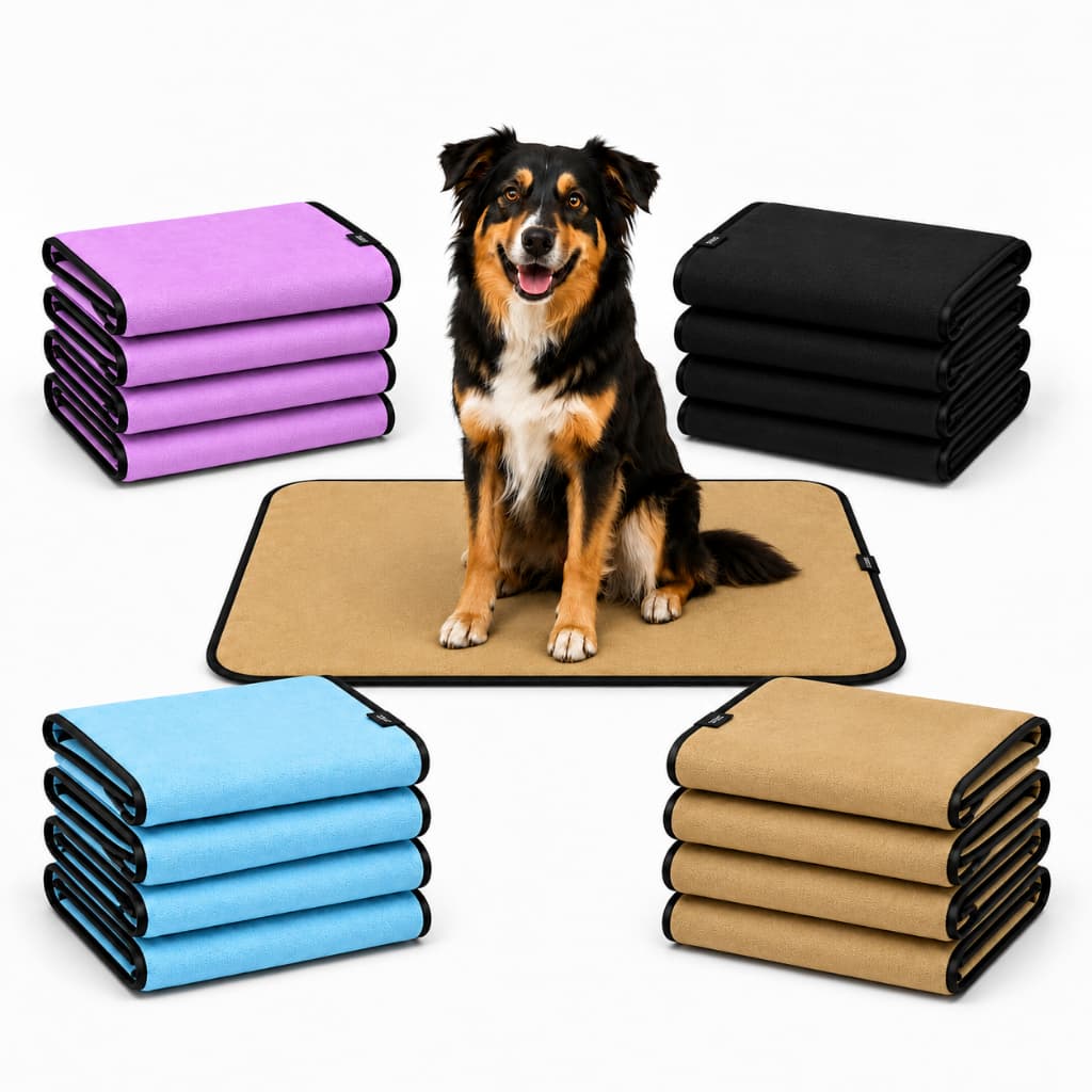 Kit com 4 Tapetes Higiênicos para Cães máxima Absorção - 300 Lavagens Cada - Tamanho XG 100x70cm.