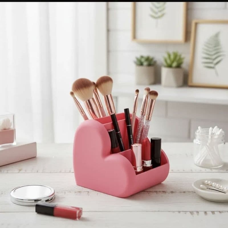 Organizador de maquiagem formato coração