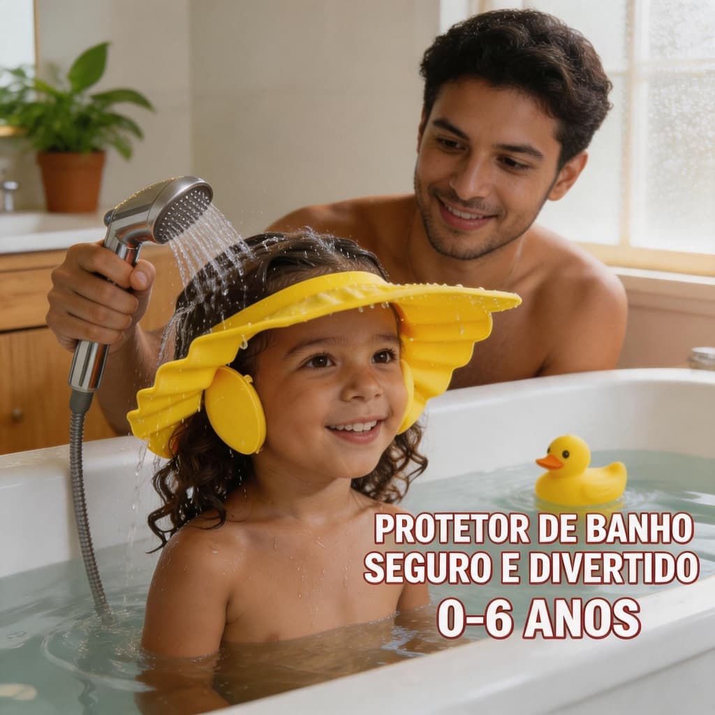 Chapéu de Banho para Bebê: Anti - Shampoo, Protetor de Olhos Ideal para Cuidados Diários