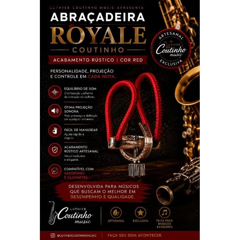 Abraçadeira Royale Coutinho Para Saxofone e Clarinete