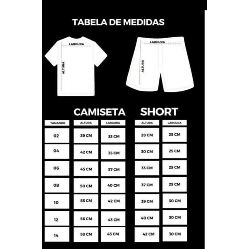 Conjunto Infantil futebol shorts +camisa Seleção brasileira 2026