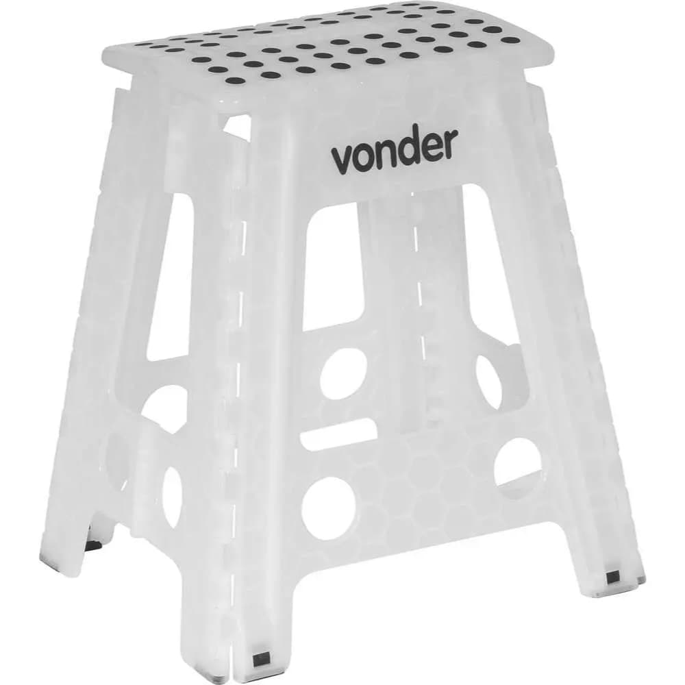 Banqueta Plástico Dobrável 450mm Branca Vonder