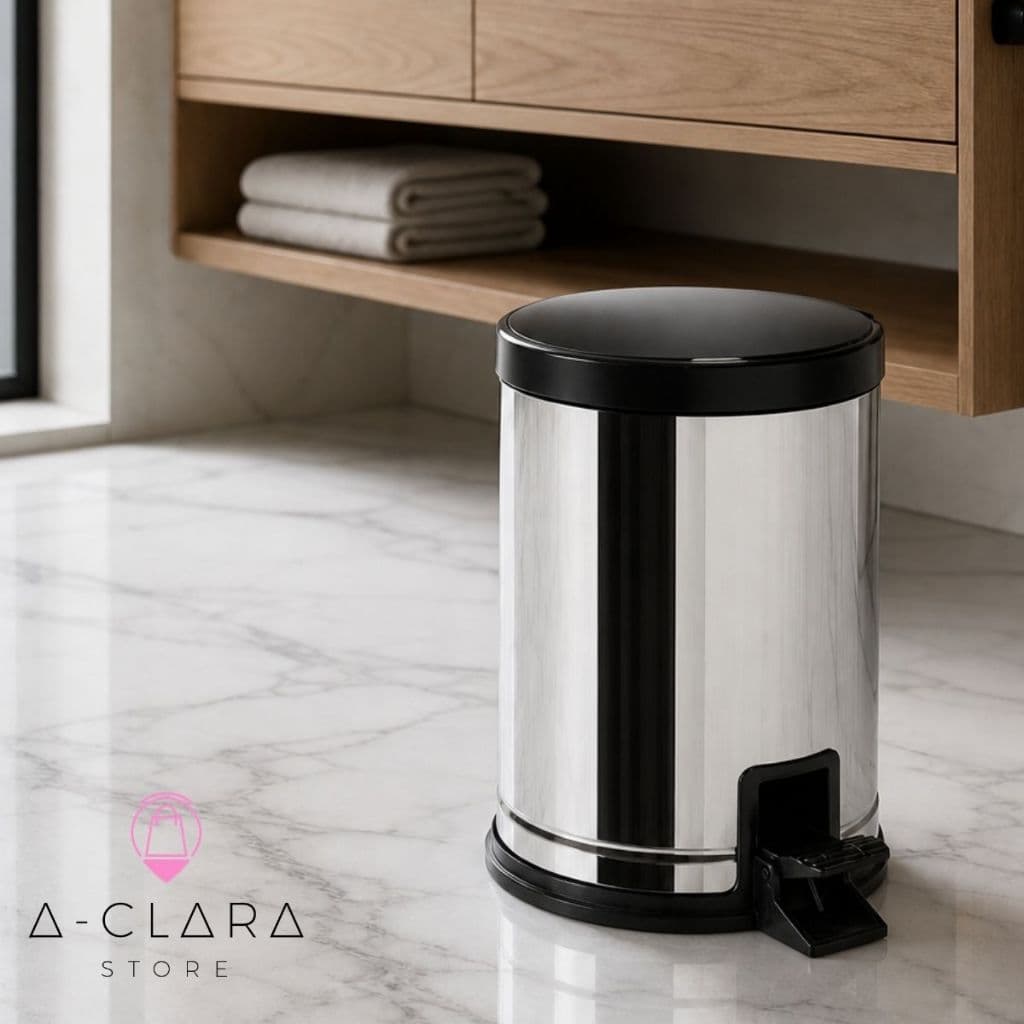 Lixeira Inox 5 e 8 Litros com Pedal e Tampa Banheiro Cozinha Cesto de Lixo