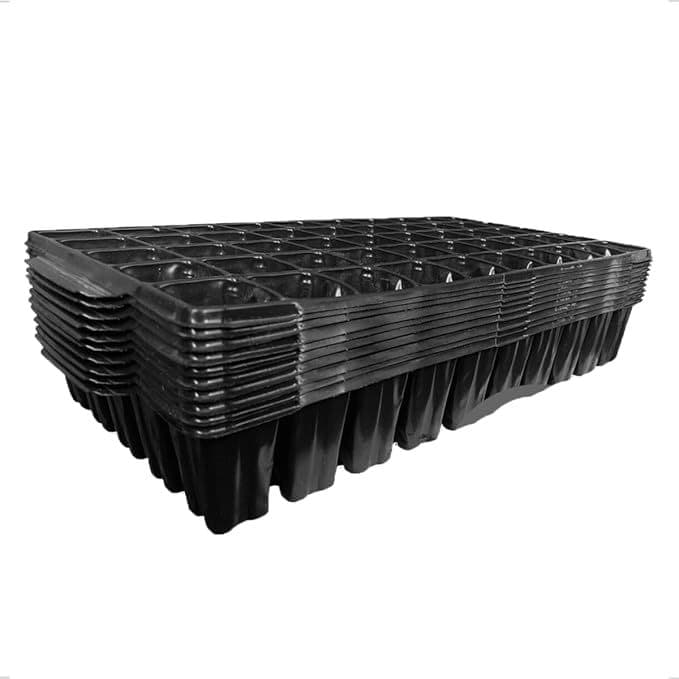 Kit 10 Bandejas Sementeira 50 Células Quadrada Mudas Cana de Açúcar Café Maracujá Tomate