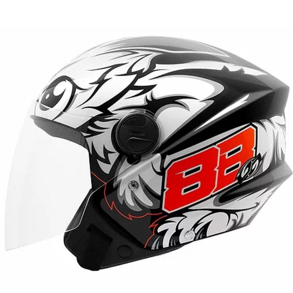 Capacete Pro Tork New Three GP 88 Preto AbertoDesign Americano