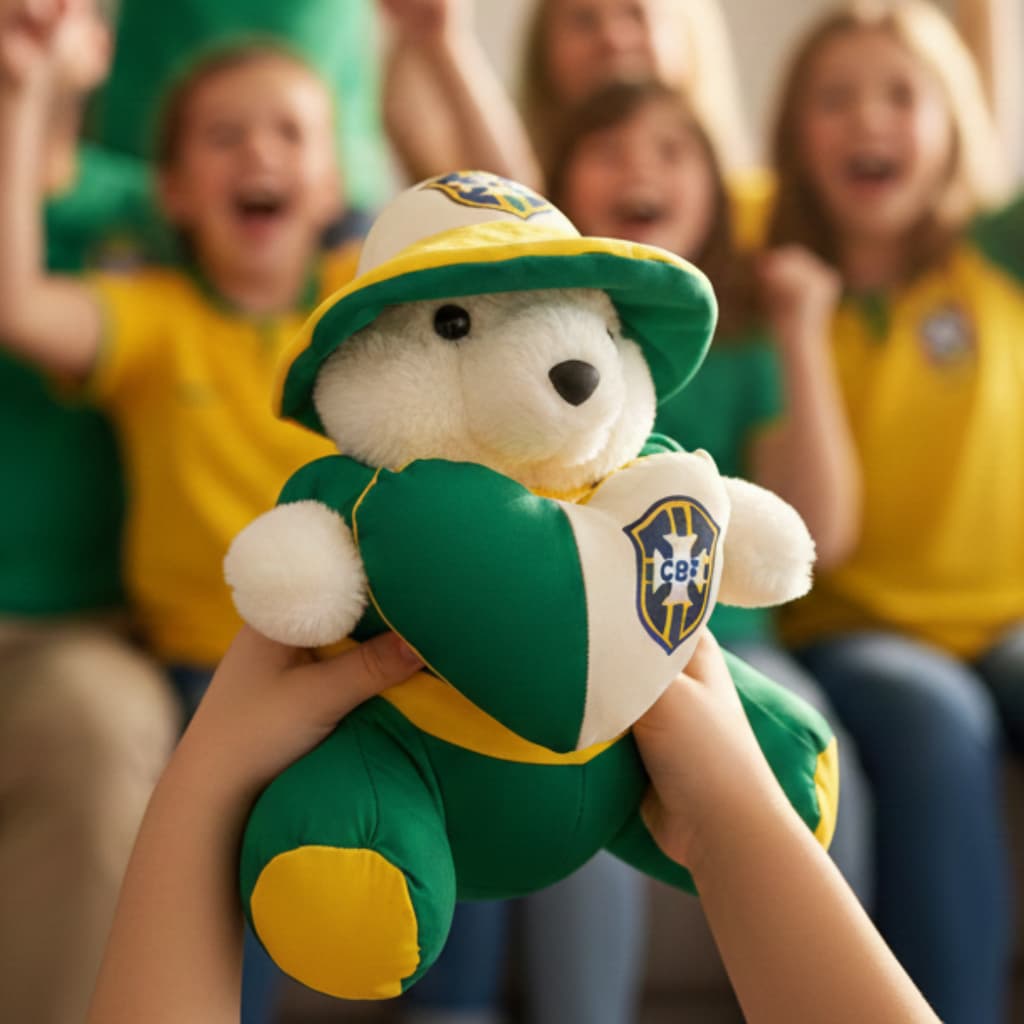 Mascote do Brasil - Ursinho de pelucia 35cm