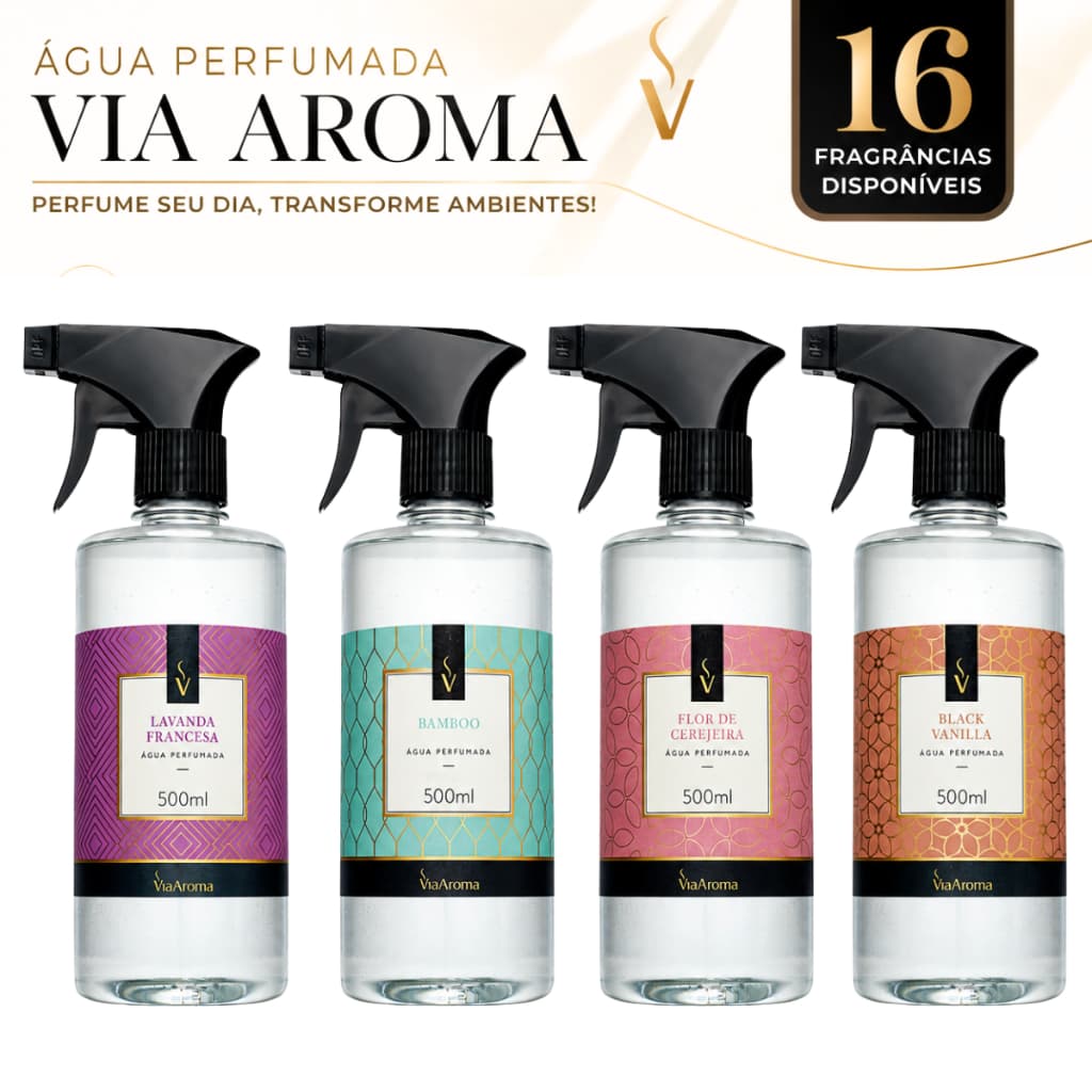 Água Perfumada Via Aroma Água Perfumada para Tecidos Roupas Água para Lençol 500ml