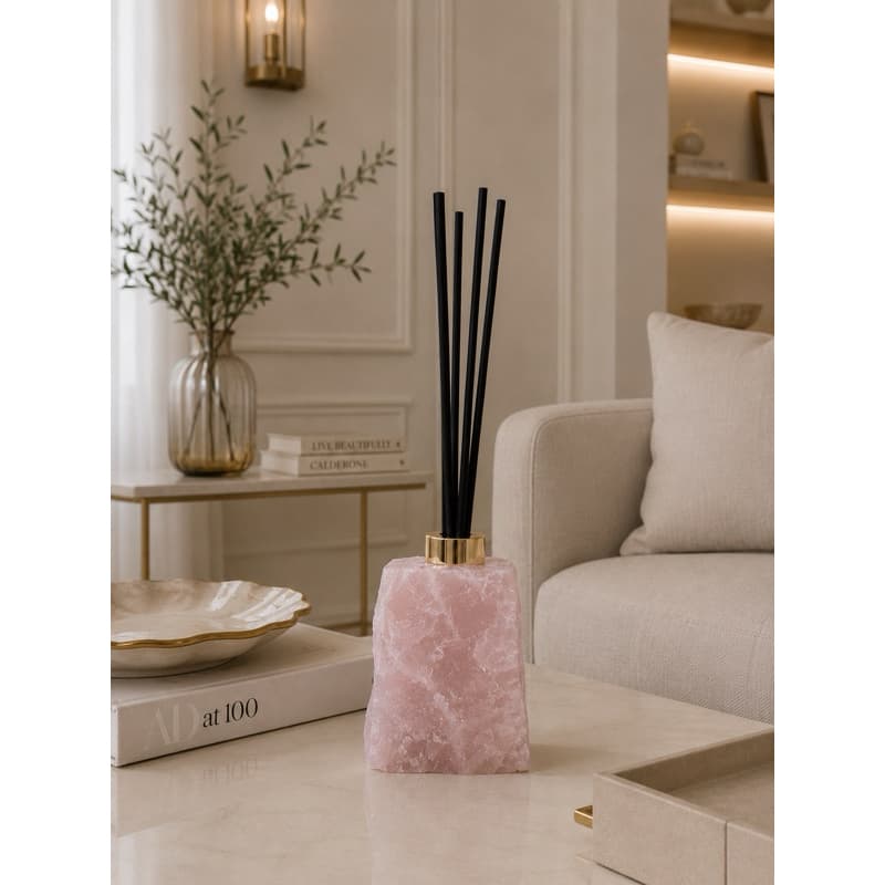 Difusor de Pedra Natural Quartzo Rosa