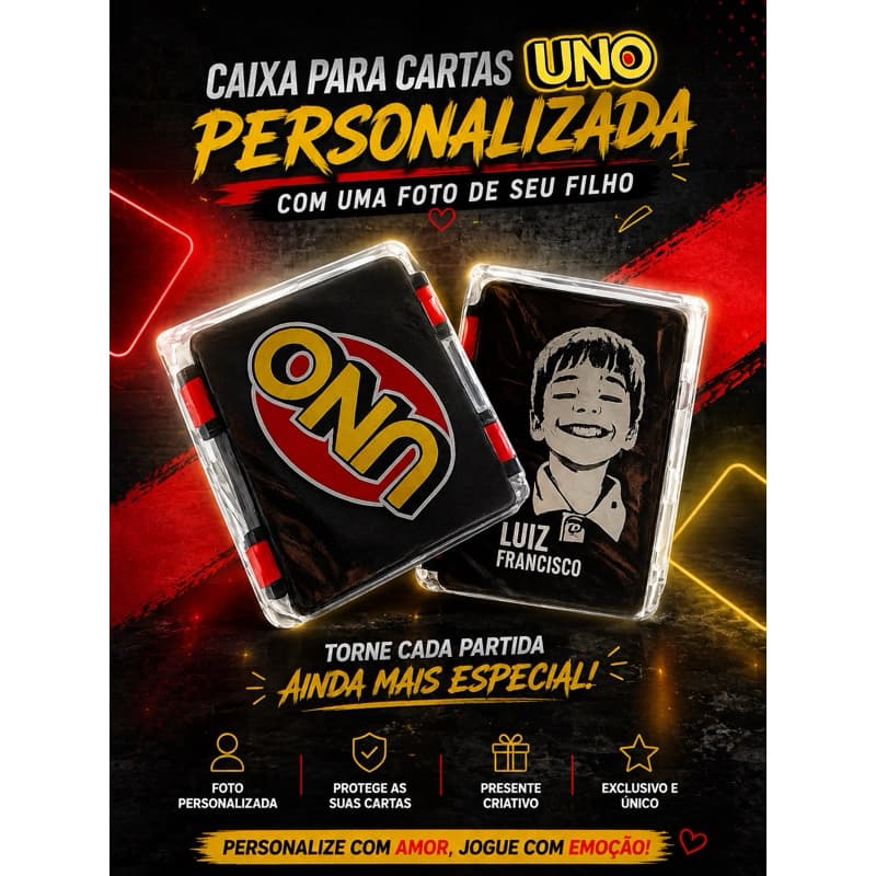 Caixa para cartas, uno com imagem personalizada