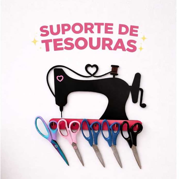 Porta Tesouras Organizador para Ateliê em mdf para 5 Tesouras