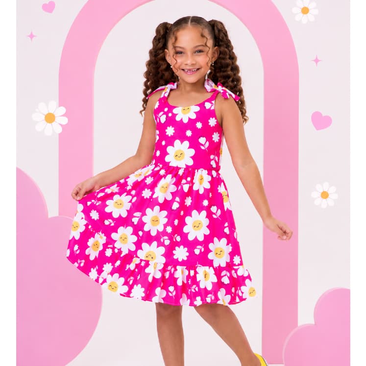 Vestido Menina infantil lançamento colorido casual princesa de 04 a 10 anos