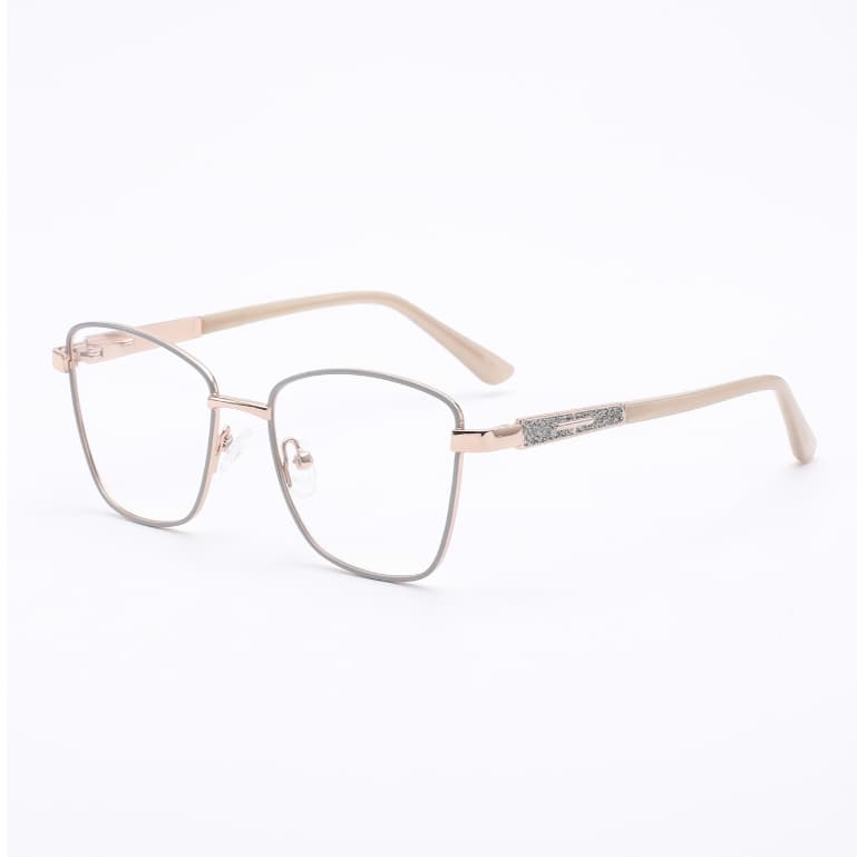 Armação de Óculos de Grau Feminino Metal Elegante Vintage  Leve Com Brilho