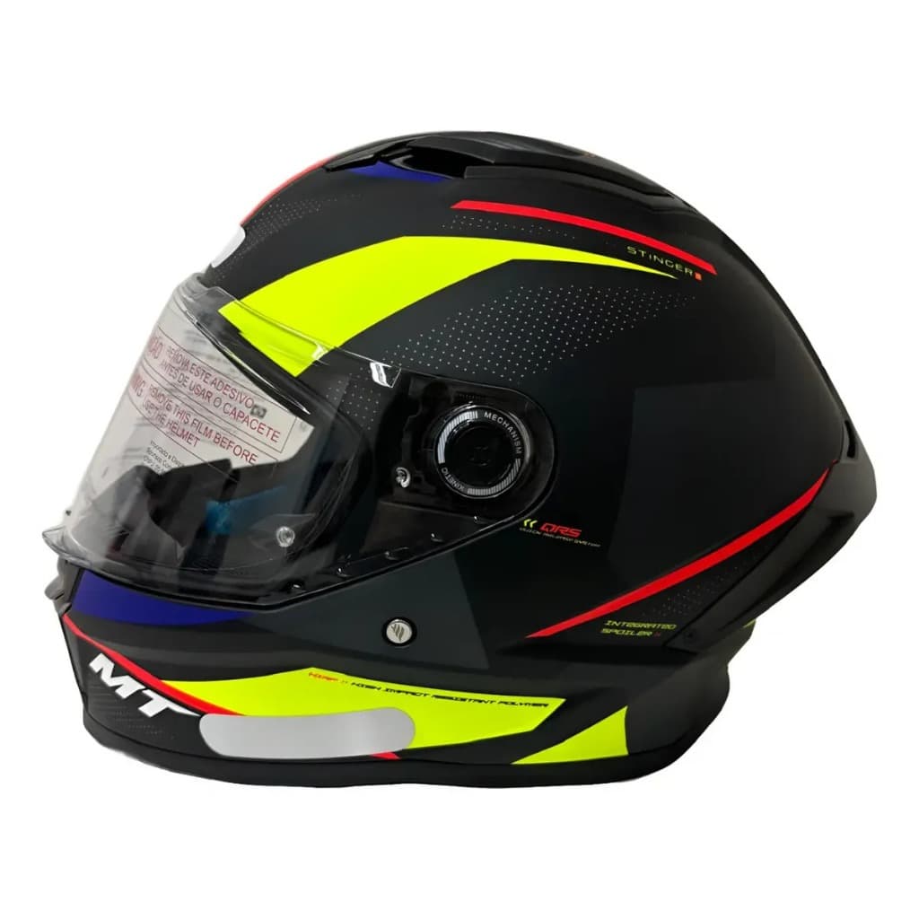 Capacete Integral MT Helmets Stinger 2 Chest C3 Preto Amarelo Fluor Fosco 60