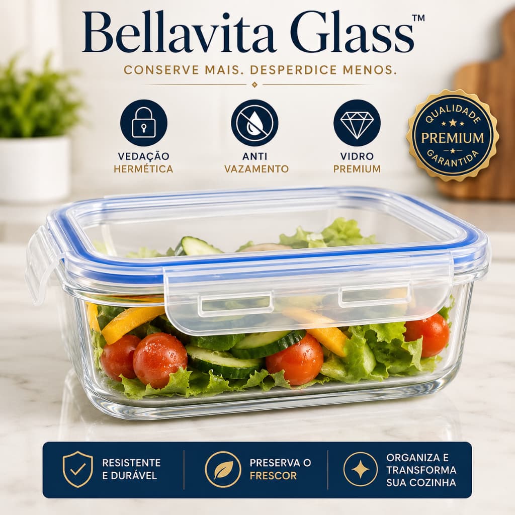 Pote Hermético Vidro 640ml Tampa com Trava Conserva Alimentos Antivazamento