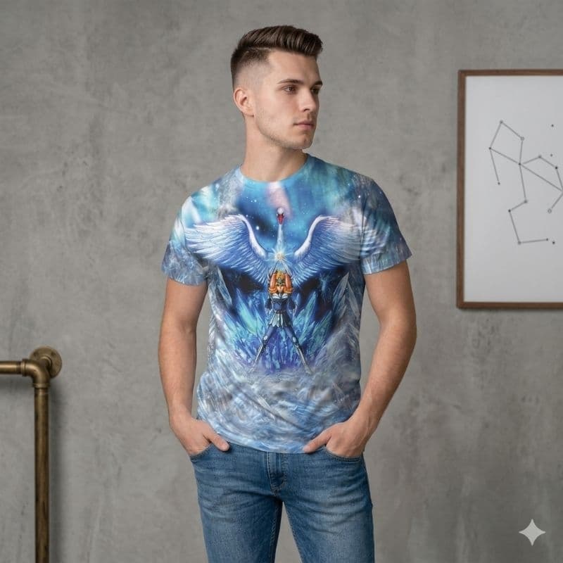 Camisa Camiseta Anime Hyoga De Cisne Os Cavaleiros Do Zodíaco Unissex