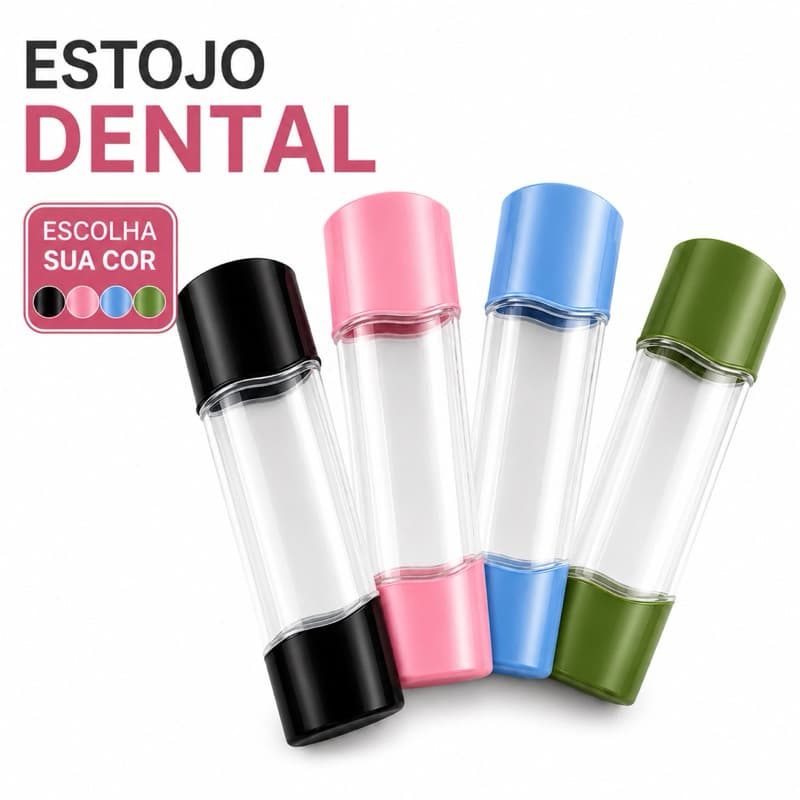 Estojo Dental Porta Escova e Creme Dental Versátil Portátil Viagem Escola Academia Trabalho