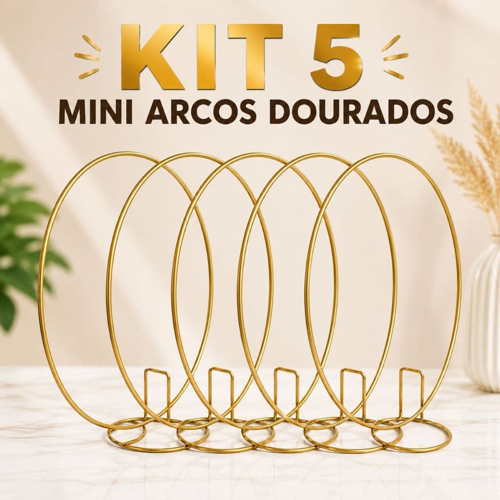 Mini Arco Decorativo em Ferro para Festa Painel Balões Decoração de Mesa