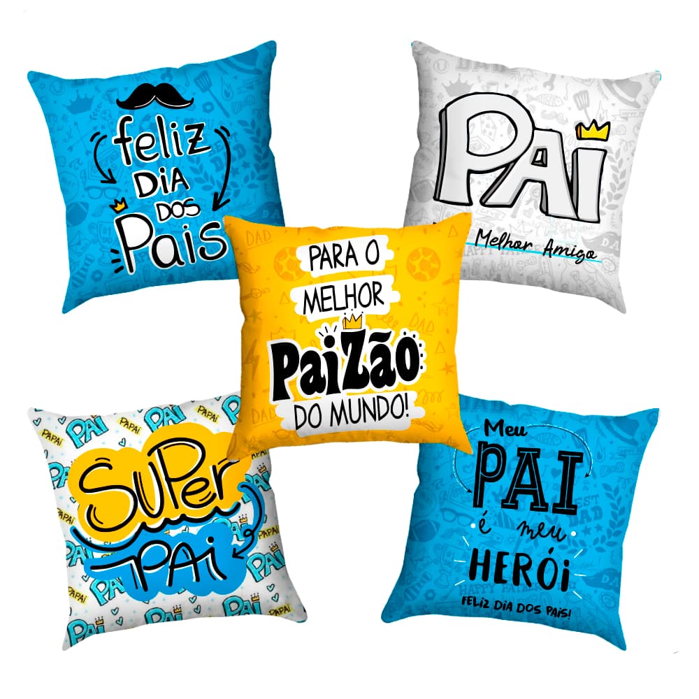 KIT 20 Mini Almofada De Cesta Dia Dos Pais Pai Para Presente 20cm x 20cm