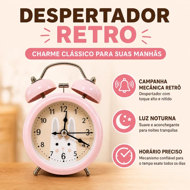 Despertador Relógio Mesa Metal Padrão animal bonito Retro / Vintage Super Alto Portátil Pilha-635