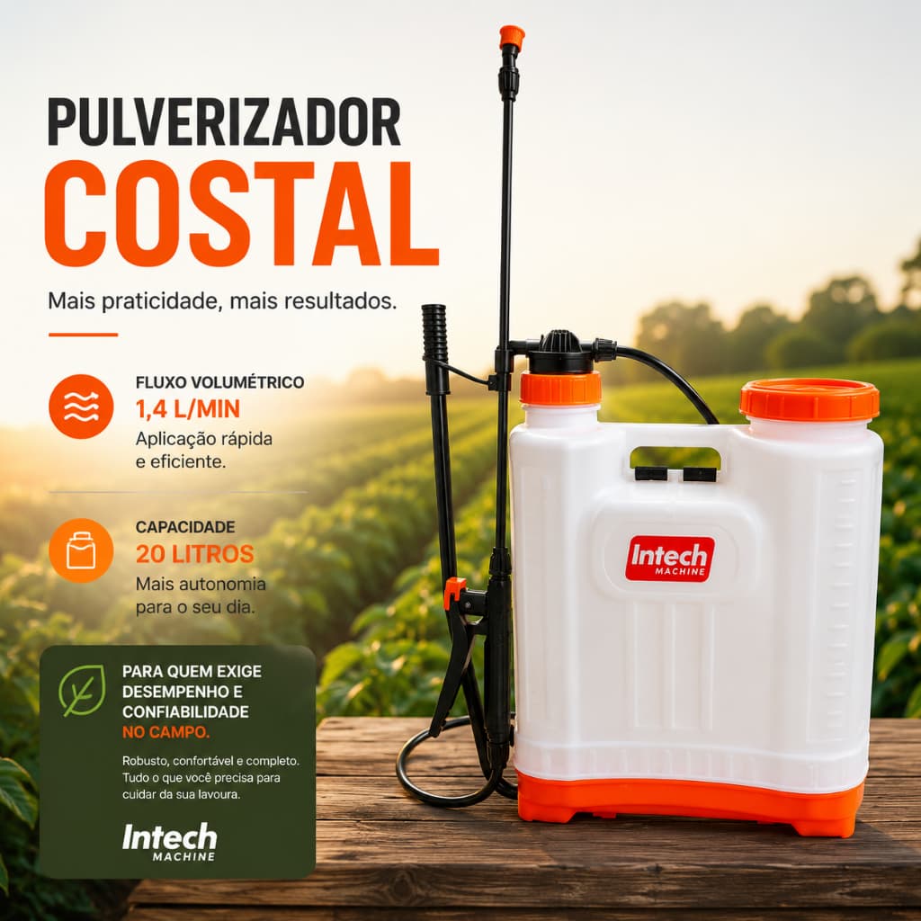 Pulverizador Profissional Costal GPE2000 Pulverizador Agrícola 20L Manual Pulverizador de Pressão