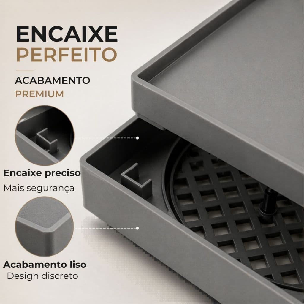 Ralo Oculto 10x10cm Quadrado Invisível Banheiro Box Cozinha Lavanderia Antiodor Vazão Secagem Rápida