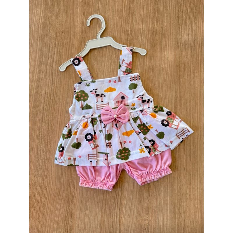 Conjunto Bebê blusa + Short Roupas para Bebê Menina