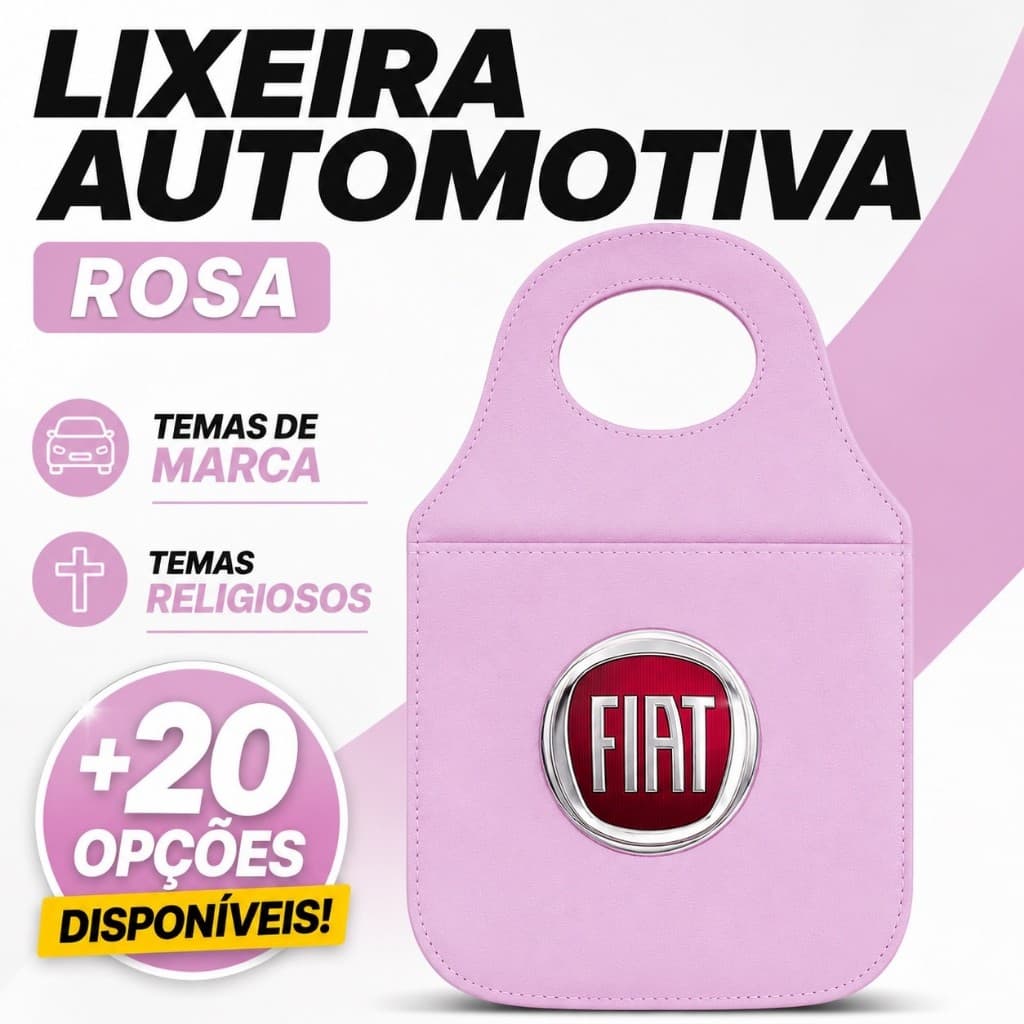 Lixeira Rosa Automotiva Encaixe Câmbio Universal