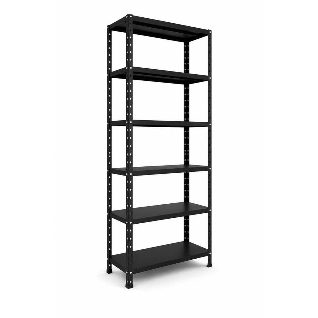 Estante De Aço Prateleira 6 Bandejas Aço Preto 198x70x28cm