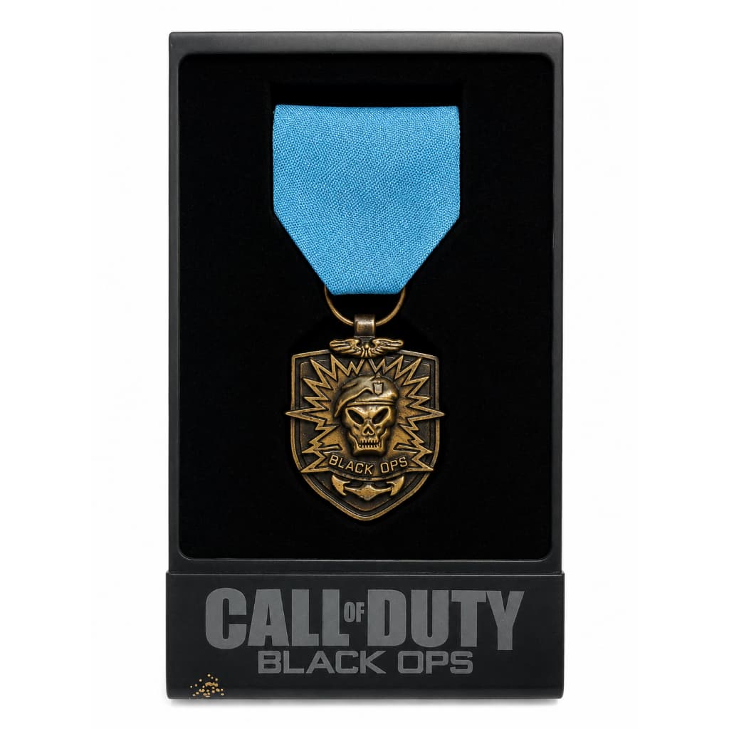 Medalha Colecionável Call of Duty Black Ops com Estojo Original – Item Gamer de Coleção