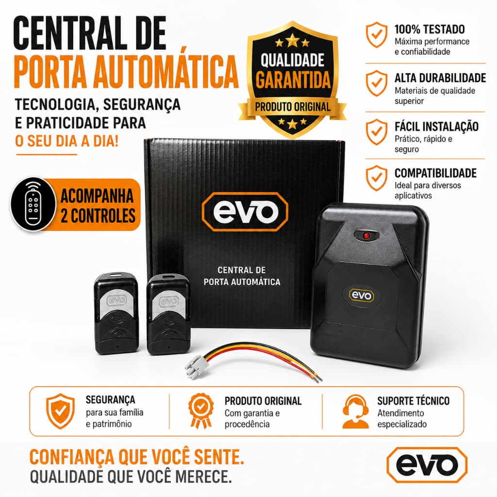 Central Para Porta De Aço Automática de Enrolar Com 2 controles - EVO